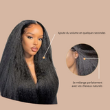 Kinky Straight Clip-In Extensiones Negro
