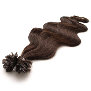 100 brown corrugated keratin extensions