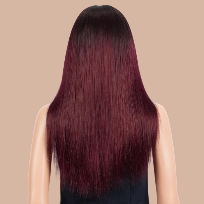 Extensie met 100% natuurlijke clips recht donkerbruine schaduw 99j monomot Destocking