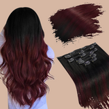 Clip-In Extensions Straight Ombre Dark Brown 99J