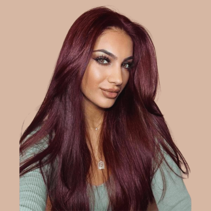 Extensie met 100% natuurlijke clips recht donkerbruine schaduw 99j monomot Destocking