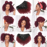 Afro Curly Ombre Dark Brown Clip-In Extensiones 99J