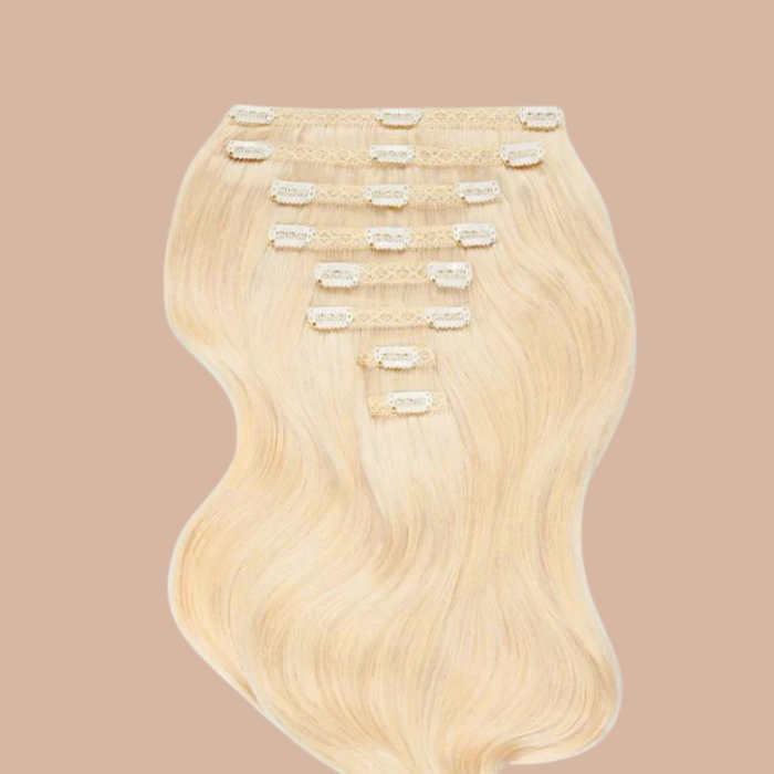 Extensions à Clips 100% Naturels Body Wave Blond Platine