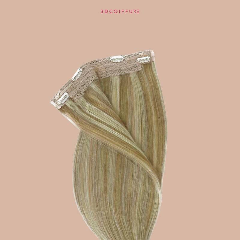 Halo Extensions à Clips – 1 bande de cheveux · Fil intégré · Pose facile