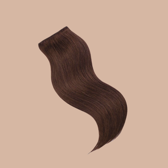 Extensión de clip 100% natural Banda mono de chocolate recta