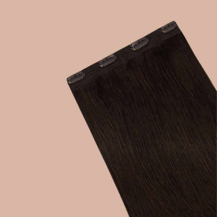 Extensión con clips 100% naturales Mono Banda de marrón liso
