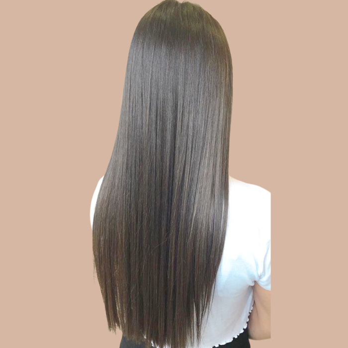 Extensión con clips 100% naturales Mono Banda de marrón liso