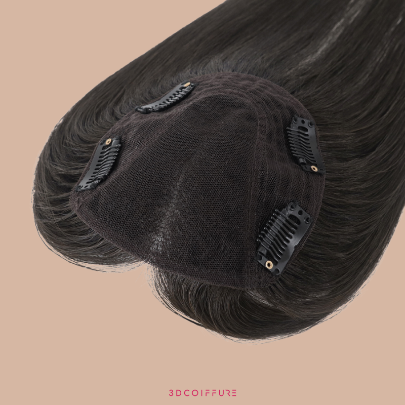 Postiche à clips en cheveux humains – Volume & couvrance