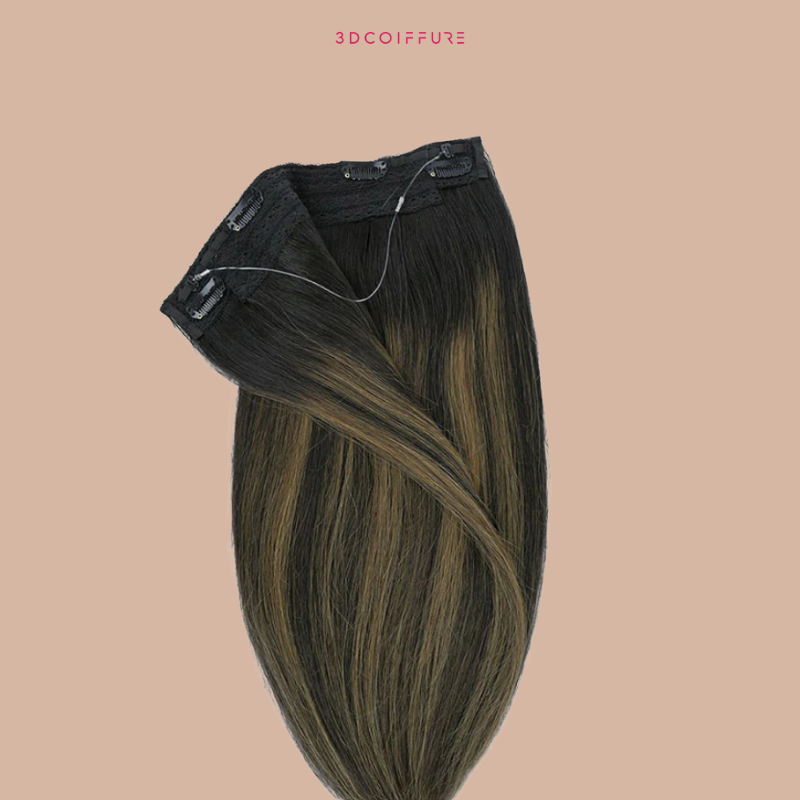 Halo Extensions à Clips – 1 bande de cheveux · Fil intégré · Pose facile