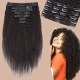 Kinky Curly Clip Extensions Schwarz