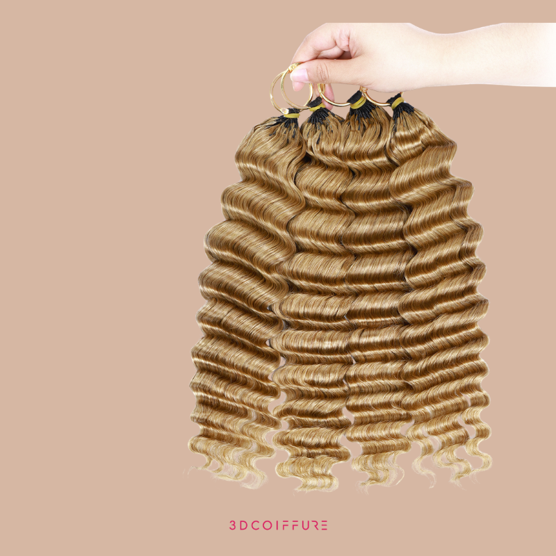 Feather Weft Deep Wave Extensions 27# – Fine tie-in strands