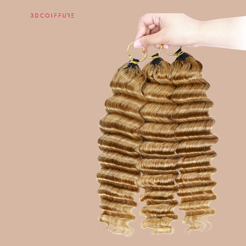 Feather Weft Deep Wave Extensions 27# – Fine tie-in strands
