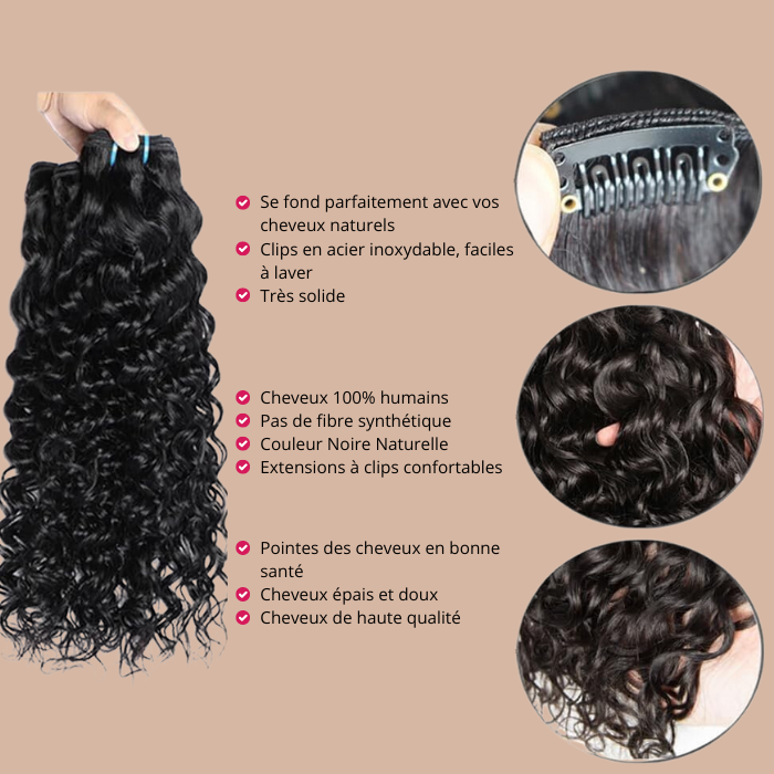 Water Wave Clip Extensions Black