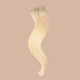 Extension with 100% natural clips Straight Blond Platinum Mono Bande