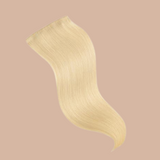 Extension with 100% natural clips Straight Blond Platinum Mono Bande