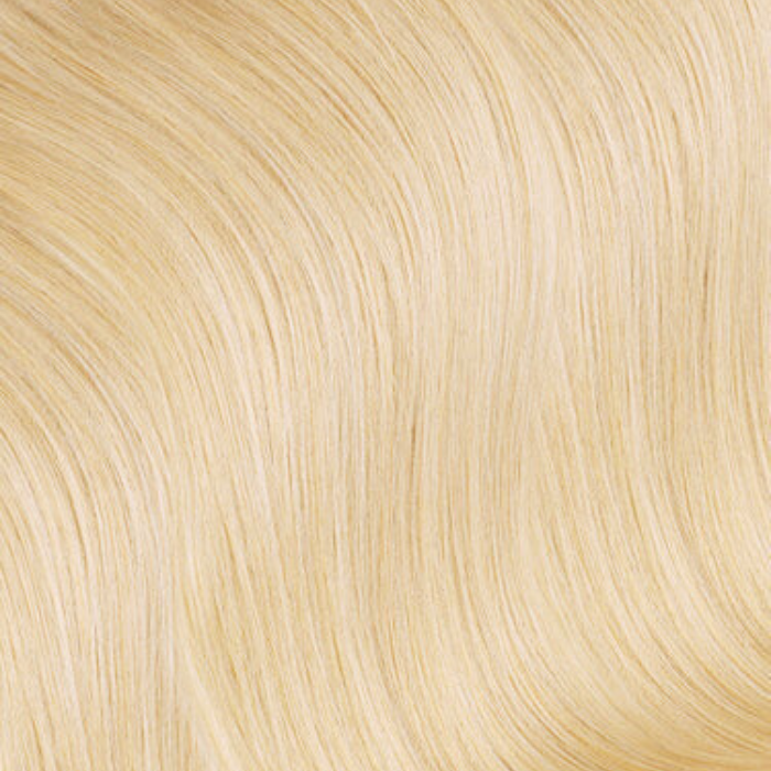 Extension with 100% natural clips Straight Blond Platinum Mono Bande