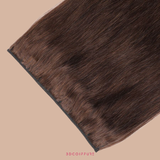 Estensione con clip naturali al 100% Bande marrone dritta