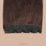 Estensione con clip naturali al 100% Bande marrone dritta