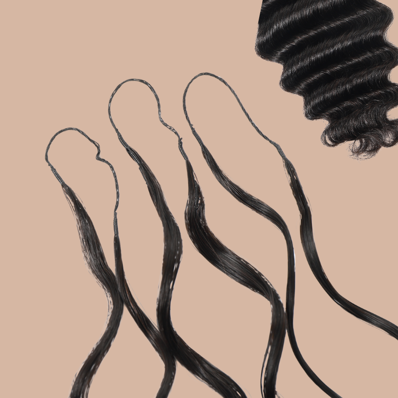 Extensions Feather Weft Deep Wave – Mèches fines à nouer