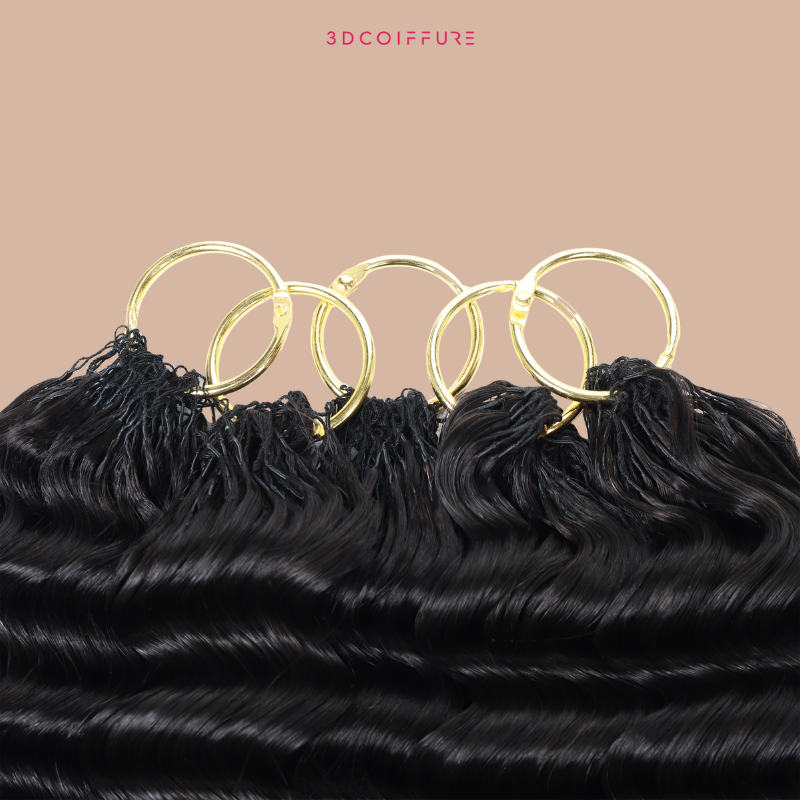 Extensions Feather Weft Deep Wave – Mèches fines à nouer