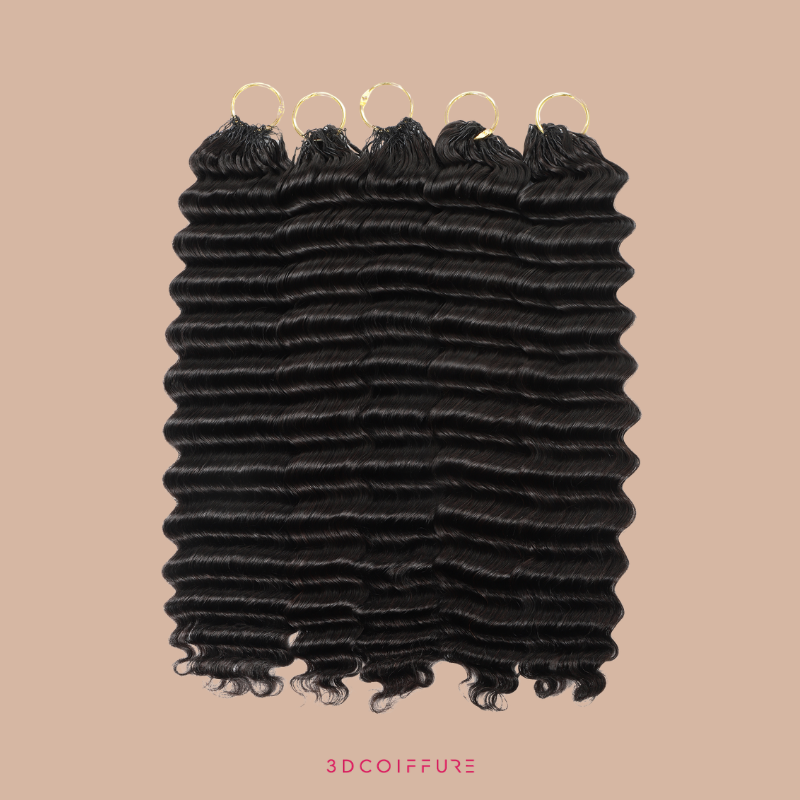 Extensions Feather Weft Deep Wave – Mèches fines à nouer