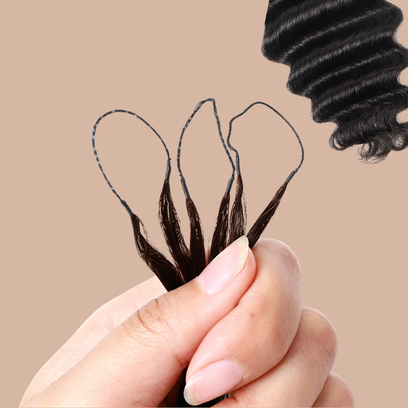 Feather Weft Deep Wave 4# Extensions – Feine Stränge zum Einbinden