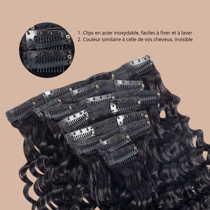 Clip-In Extensions Deep Wave Black