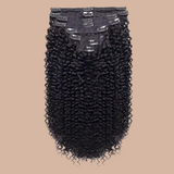 Afro Curly Clip Extensions Schwarz