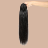 Ponytail Dark Brown Natural Clip Remy Hair Straight