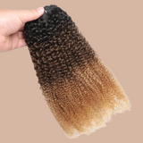 Afro krullend Clip-In Extensions Ombre Bruin Chocolade Blond