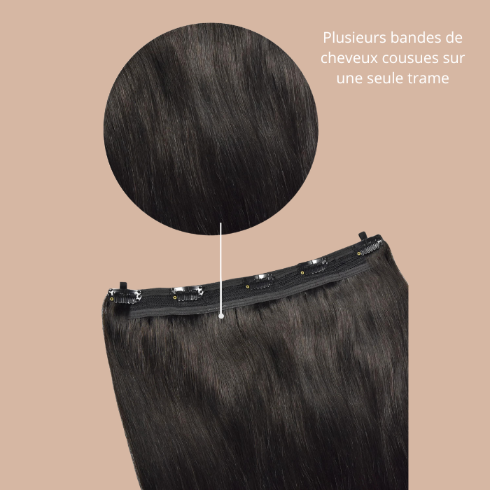 100% natuurlijke clipverlenging Body Wave Black Mono Band