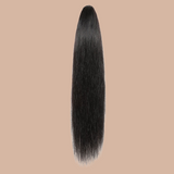 Pferdeschwanz Ponytail Dunkelbraun mit Pinzette Natur Remy Hair Straight
