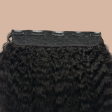 Extension with 100% natural clips Kinky Straight Black Mono Bande