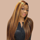 Tissage Cheveux Vierge Human Hair Straight Chatain Méché Blond