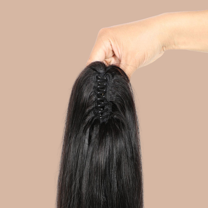 Coleta Castaño Oscuro Natural Clip Remy Hair Straight