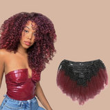 Afro Curly Ombre Dark Brown Clip-In Extensions 99J