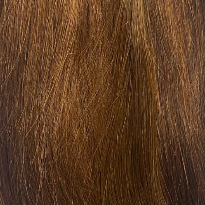 Extensión de clip 100% natural Banda mono de chocolate recta