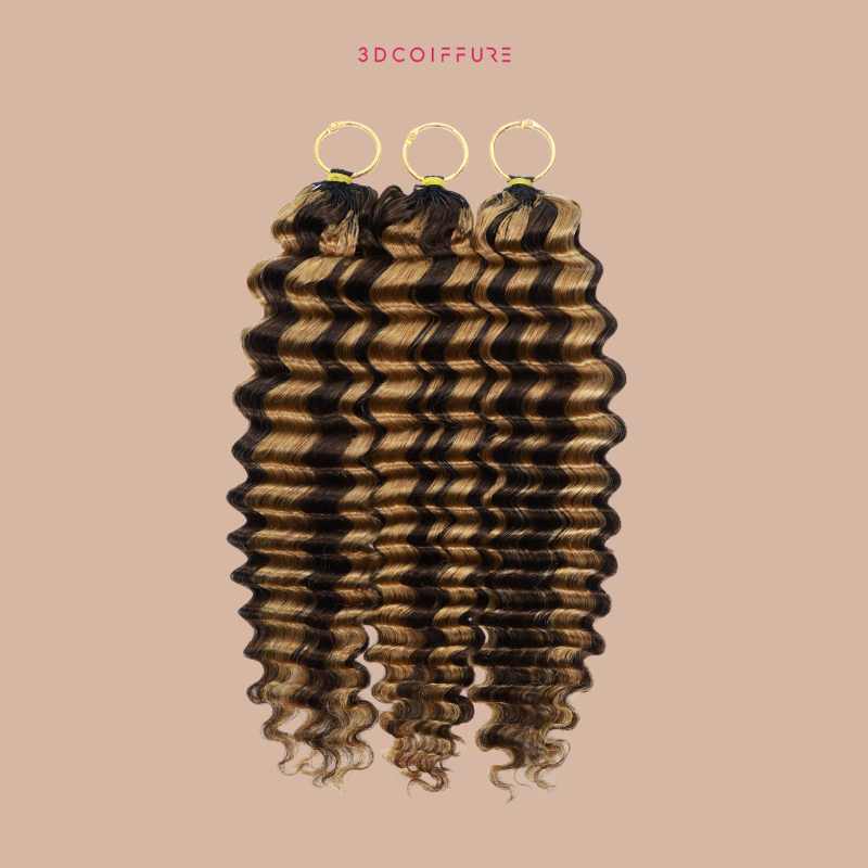 Feather Weft Deep Wave Extensions P4/27# – Fine tie-in strands
