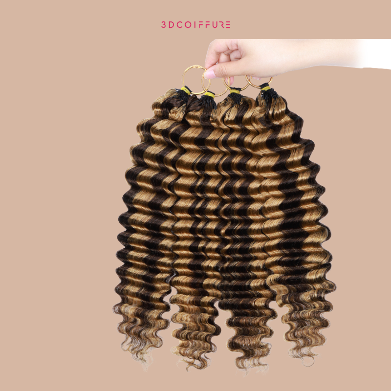 Feather Weft Deep Wave Extensions P4/27# – Fine tie-in strands