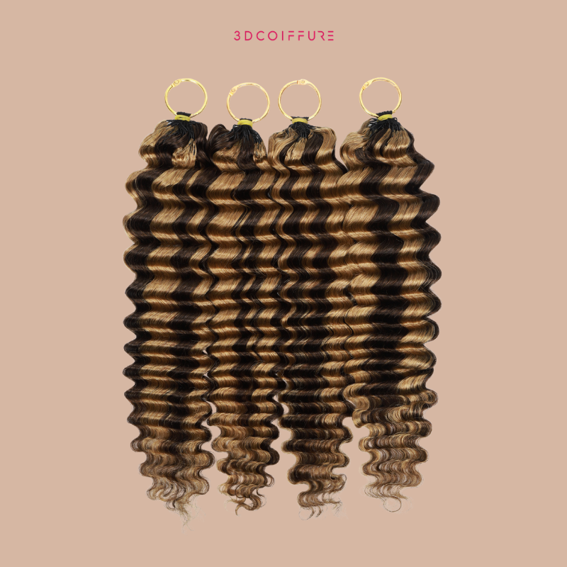 Feather Weft Deep Wave Extensions P4/27# – Fine tie-in strands