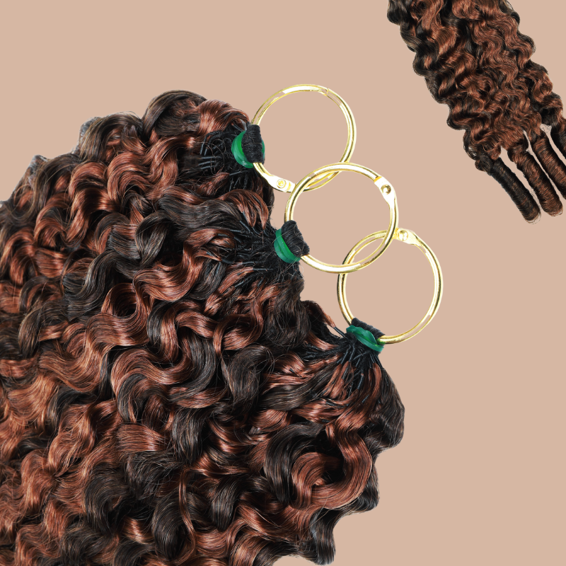 Extensiones rizadas B de trama de plumas: hebras finas para unir