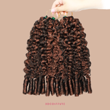 Extensiones rizadas B de trama de plumas: hebras finas para unir