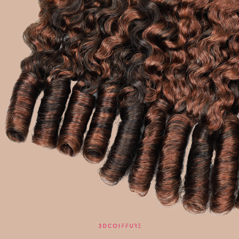 Extensiones rizadas B de trama de plumas: hebras finas para unir