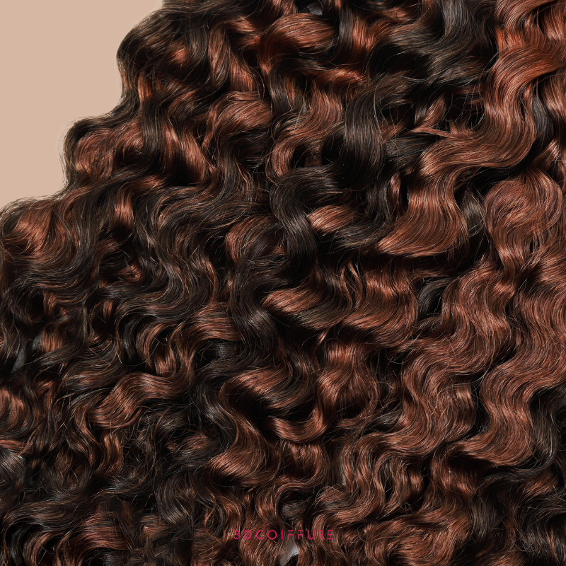 Extensiones rizadas B de trama de plumas: hebras finas para unir