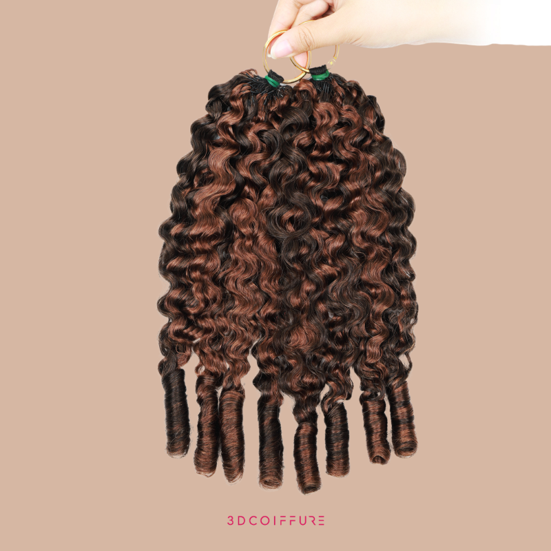 Extensiones rizadas B de trama de plumas: hebras finas para unir