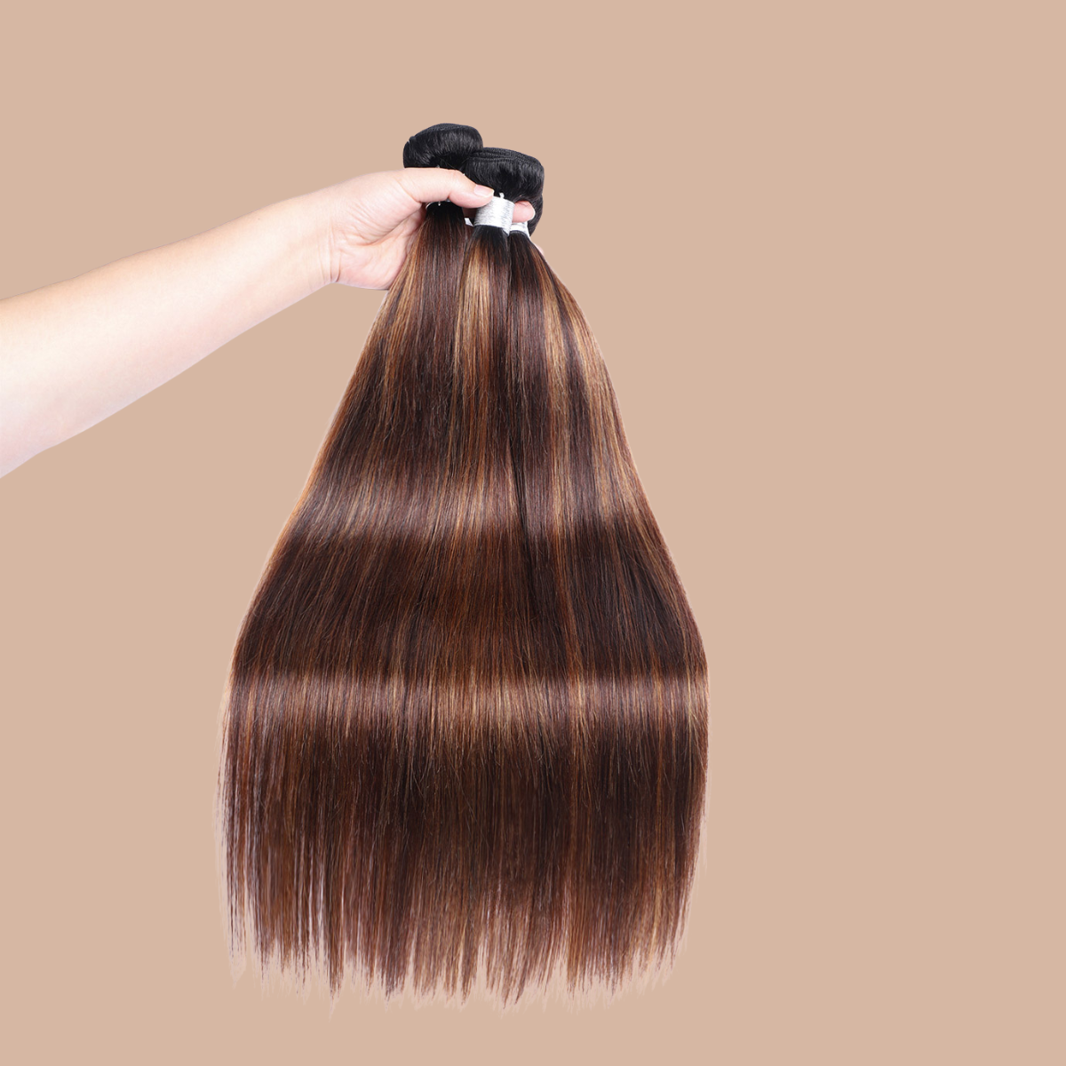 Tissage Straight | Chatain Méché | T1B4/30#