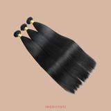 3 bundels REMY Hair X-Yaki Virgin Hair Weave Donkerbruin