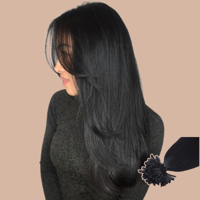Granulés De Colle Fusion Keratin Pour Extensions De Cheveux - 50 Pièces Noir - Neuf étiqueté