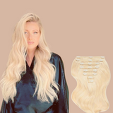 Body Wave Clip Extensions Platinblond