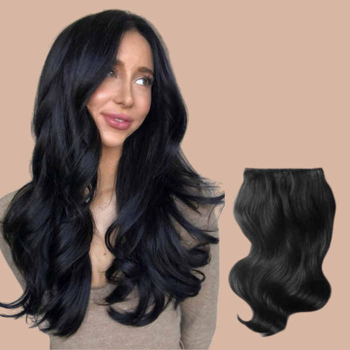 100% natuurlijke clipverlenging Body Wave Black Mono Band